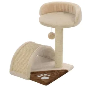 Meilleurs prix pour &Mode Arbre à chat avec griffoir en Sisal - Grand Plateforme - 40 cm Beige et Marron Sale379238