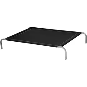 Meilleurs prix pour t Lit pour chien chat XXL grand confort sur pieds lit de camp 130L x 90l x 20H cm textilène micro-perforé noir Label