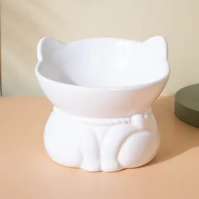 Comparer les prix de Bol deau en céramique pour animaux - Phoesky - Anti-renversement - Automatique - Blanc - 200 ml - 13x12.8x10.3 cm