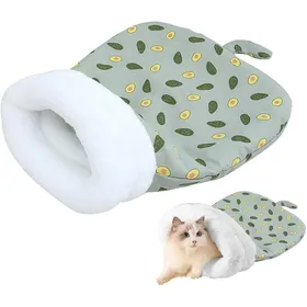 Meilleurs prix pour Sac de Couchage pour Chat en Peluche Douce Chaud et Coupe-Vent Motif Avocat pour Chat et Petit Chien jusquà 10 kg CHATIERE