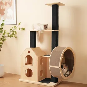 Comparer les prix de Arbre à chatavec roue dexercice pour chat4 plateformespoteaux en sisaltapis griffoir amovible et lavablemeuble pour chat