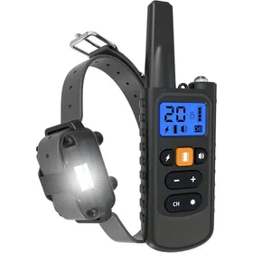 Meilleurs prix pour Collier de Dressage pour ChienPortée de 3000mCollier Rechargeable avec Mode VibrationSonChoc Électrique et Lumière LEDIPX67