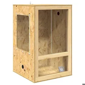 Comparer les prix de Terrarium en OSB - vidaxl - 50x50x80 cm - Marron - Usage intérieur - Thermomètre intégré - Durable - Polyvalent