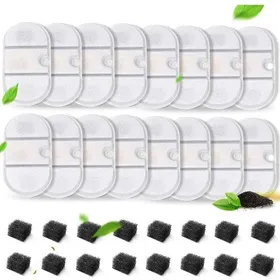 Meilleurs prix pour Lot de 16 filtres pour fontaine deau de chat avec 8 éponges filtre de rechange pour fontaine deau 71oz/2.1L PLWF002 Capsule