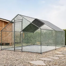 Meilleurs prix pour Enclos extérieur pour poules et petits animaux 3x4x2 m structure acier galvanisé et bâche PE imperméable classic silver