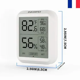 Comparer les prix de INKBIRD ITH-20 Digital Thermometre Hygrometre Avec Écran LCD,Min/Max Temperature Interieur Humidité Exterieur Frigo,Cave a Vin etc