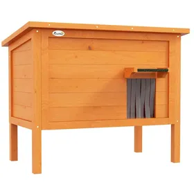Meilleurs prix pour Niche pour Chat Extérieur Isolée Surélevée avec Toit Ouvrant - TCQPZ - Rideau de Porte en Bois Orange 85 × 50 × 685 cm
