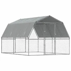 Comparer les prix de Meilleures Abris - Cage Chenil pour chiens avec toit et porte argenté acier galvanisé SSD8493777