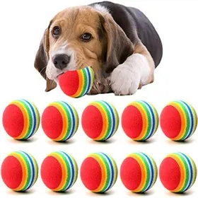 Comparer les prix de Lot de 10 balle jouet chien caoutchouc souple style tennis petit chien chiot .