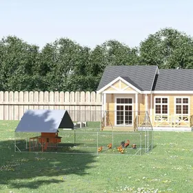 Meilleurs prix pour Enclos poulailler - AKOZON - 7719 - 18 m² - Acier galvanisé - Bâche Oxford 210D