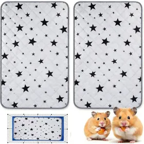 Comparer les prix de Lot de 2 tapis réutilisables pour cochons dInde 120 x 60 cm lavables et super absorbants - Tapis de cage pour lapins et hamsters