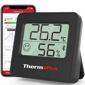 Comparer les prix de TP357 Petit Thermometre Interieur Numérique Bluetooth de Hygtre Interieur Termometre Maion Piece 1 Pièce Noir NOIR THERMOMETRE
