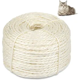 Meilleurs prix pour 50m Blanc Corde en sisal naturel pour arbre à chat 4 mm Corde de chanvre pour réparation récupération de griffoir tour darbre à