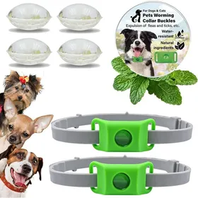 Meilleurs prix pour Collier anti-puces pour chien réglable répulsif aux huiles essentielles étanche et durable – 2 pièces vertes avec