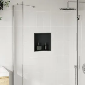 Comparer les prix de Printemps/été 2026 Niche de douche noir mat 32x32x9cm acier inoxydable FR9912155