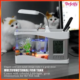Meilleurs prix pour Aquarium multifonctionnel - AKOZON - Mini rechargeable USB - LED multicolore - Affichage LCD - 265x125x14 cm
