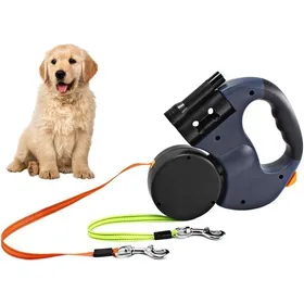 Comparer les prix de Laisse double rétractable - PZCC - 3 m - Poignée antidérapante - Pour petits chiens - Couleur bleue
