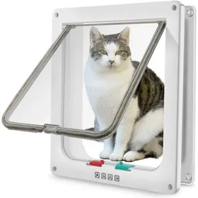 Comparer les prix de Chatière Grande 28x24.9cm Verrouillage 4 Voies Chat Petit Chien Circonférence 63cm Installation Facile