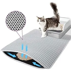 Meilleurs prix pour Tapis de litière pour chat - PZCC - Imperméable - Antidérapant - Nid dabeille - 90x60 cm - Gris - Facile à nettoyer