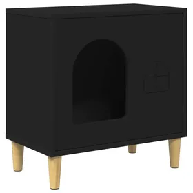 Comparer les prix de Niche moderne pour chats - vidaXL - 51x30x52 cm - Noir - Bois dingénierie - Design rectangulaire - Assemblage requis