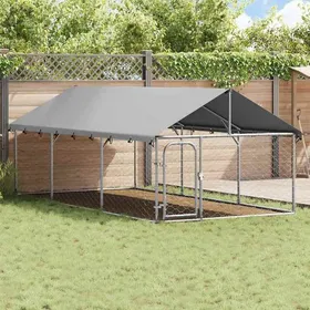Comparer les prix de Chenil extérieur avec toit pour chiens 400x200x150 - MODERNE Chenil extérieur avec toit 400x200x150 cm 55221