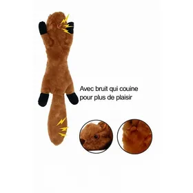 Comparer les prix de Jouet pour chien 45cm – 1 peluche écureuil réaliste avec bruit qui couine et tissu froissé – Sans rembourrage – Unité
