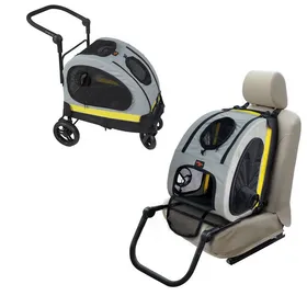 Comparer les prix de Poussette Pliable pour Chien avec Roues Amortissantes Sac de Transport pour Animaux de Compagnie Charge 20kg