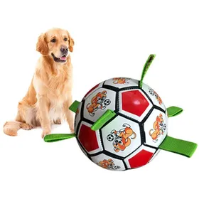 Comparer les prix de Balle indestructible pour chien avec pompe jouet interactif résistant pour intérieur extérieur rouge