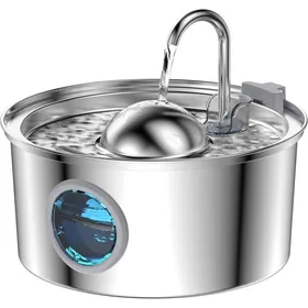 Meilleurs prix pour Fontaine à eau pour chat - Virex® - Acier inoxydable - Capacité 32 L - Indicateur de niveau deau - Forme hémisphérique