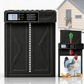 Meilleurs prix pour Porte automatique pour poulailler grand format Fonctionne à piles Écran LCD Système anti-pincement Porte en étanche IPX45