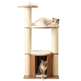 Comparer les prix de Arbre à chatavec tronc XXLplateformes à 3 niveaux maison pour chat intégrée piliers à griffer coussins amovibles