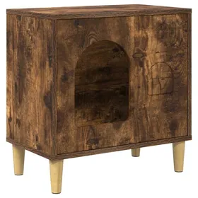 Comparer les prix de Niche pour chat moderne - vidaXL - Chêne fumé - 51x30x52 cm - Bois dingénierie - Design minimaliste - Assemblage facile