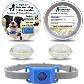 Comparer les prix de Pets Collier Anti Puce et Tique Chien Chat Pendentif Répulsif aux Huiles Essentielles avec 2 Capsules bleu PIPETTE ANTIPARASITAIRE