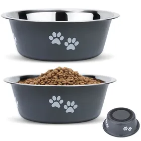 Comparer les prix de Gamelle Chien INOX (Lot de 2 2x1560 ML Diamètre 21cm) Gamelle Eau Croquette