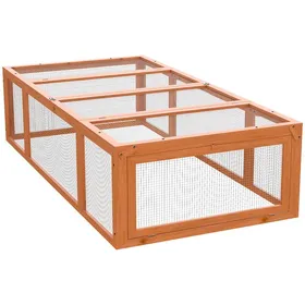 Comparer les prix de Clapier lapin extérieur - cage cochon dInde - PawHut - toit ouvrable et portes verrouillables - bois - jaune
