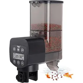 Meilleurs prix pour Distributeur Automatique Poisson350ml Mangeoire Automatique Aquarium avec LCD Contrôleur Display Koi Fish (Battery Not Included)