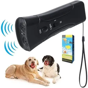 Meilleurs prix pour Répulsif Ultrason Chien 3-en-1 Anti-Aboiement Double Canal LED Torche Outil Dressage Canin