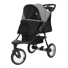 Comparer les prix de Poussette Jogger Pliable en Gris pour Animal de Compagnie, Sac Caddy & Housse