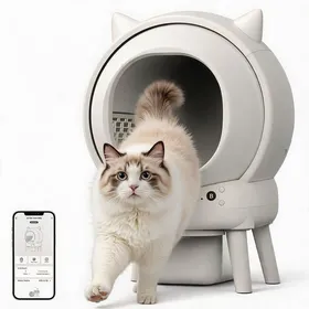 Meilleurs prix pour Bac à litière automatique autonettoyant pour chat - 65 L fermé silencieux contrôle via appli Wi‑Fi 24 GHz - anti‑pincement