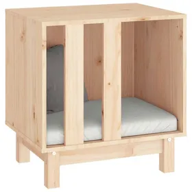 Meilleurs prix pour Niche pour chien en bois de pin - WIENS - 50x40x52 cm - Bois de pin massif - Brun - Style Scandinave Moderne