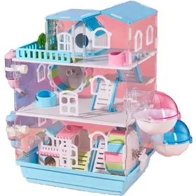 Comparer les prix de Cage pour Hamster Acrylique Transparent 3 Niveaux - Habitat Nain Syrien avec Jouets