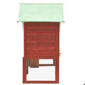 Comparer les prix de BEL ACHAT*Clapier - Enclos Extérieur de Jardin - poules/lapins - Poulailler Rouge et blanc 140x63x120 cm Bois de sapin massif