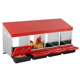 Comparer les prix de Pondoir à Poules-VEVOR-1060x525x475 mm-4 Compartiments-avec Plate-forme de Repos-pour Différentes Races de Poules