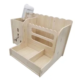 Meilleurs prix pour 1 ensemble de support en bois pour mangeoire à lapin avec bouteille d'eau et accessoire pour mangeoire à cochon d'Inde