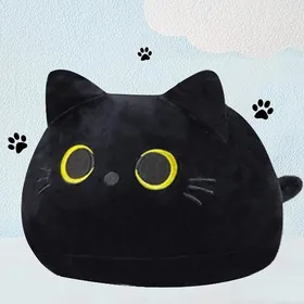 Comparer les prix de Katzen Schwarze weiches Stofftier Kopfkissen Plüschpuppe Weihnachten