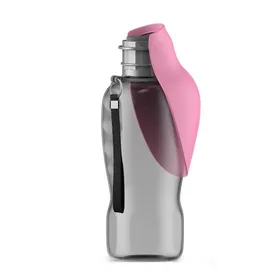 Comparer les prix de Gourde d’eau portable chien 800ml anti-fuite pliable large ouverture ABS qualité alimentaire  abreuvoir voyage animauxrose