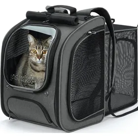 Comparer les prix de Sac à Dos Chat Chien Transport Respirant Structure Rigide Anti-Affaisse Hublot Bulles Sécurité Gris – Pour animaux