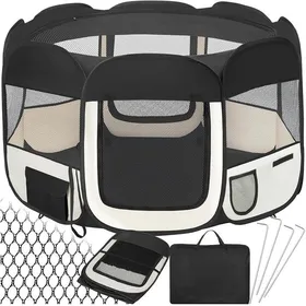 Comparer les prix de Parc pour Chien et Petits Animaux Modulable & Pliable sans Toit2 entrées6 fenêtresEnclos pour Chat extérieur Parc Chiot Cloture