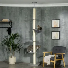 Meilleurs prix pour Arbre à chat plafond réglable 230-250 cm gris crème
