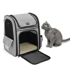Meilleurs prix pour Dogat Grand Sac à Dos Transport pour Chat et Chien -  Poches Fenêtre Respirante Ouverture Faciale Confortable et Sécurisé - Gris